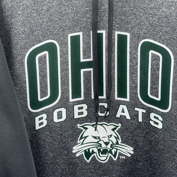 Ohio Bobcats Hoodie Men’s Medium Gray Pullover Sweatshirt Badger Sports - Picture 3 of 8